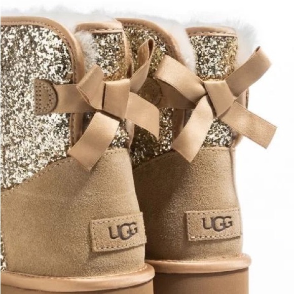 New Gold Uggs Classic Mini Bow Cosmos 10 - Picture 5 of 13